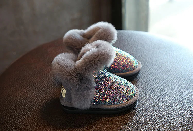 baby boots Glitter gray